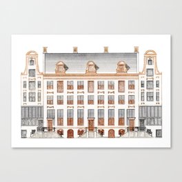 Amsterdam Canal Houses on the Keizersgracht. Souvenir Travel Sticker Magnet Canvas Print
