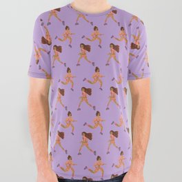 Besties on the Go Pattern (small / pastel purple) All Over Graphic Tee