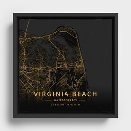 Virginia Beach, United States - Gold Framed Canvas