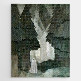 Pine Forest Clearing Jigsaw Puzzle | Haunted, Woods, Digital, Darkness, Pine, Creepy, Curated, Spirit, Light, Spooky 