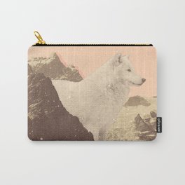 Giant White Wolf in Mountains Carry-All Pouch
