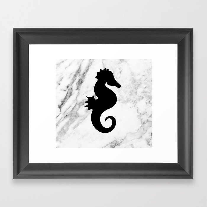 Marble seahorse Framed Art Print