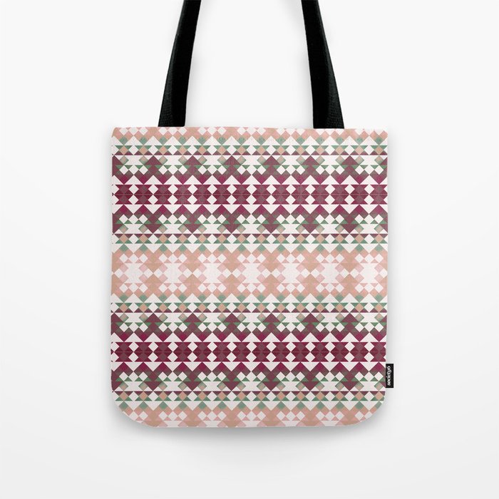 Small diamond pink and green pattern Tote Bag