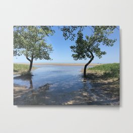 "Water on the Sand, Ohio" Photography by Willowcatdesigns Metal Print | Mentorheadlands, Ohio, Beach, Cleveland, Willowcatdesigns, Mentormarsh, Reflections, Digital, Photo, Lakeerie 