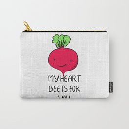 Kawaii vegetable beet for valentines day or your love Carry-All Pouch | Fruit, Cute, Red, Kawaii, Drawing, Valentine, Pun, Couplegift, Puns, Valentinesday 