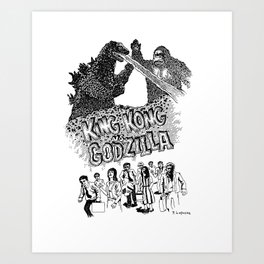 Godzilla .vs. King Kong Art Print