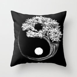 Yin Yang Tree Throw Pillow