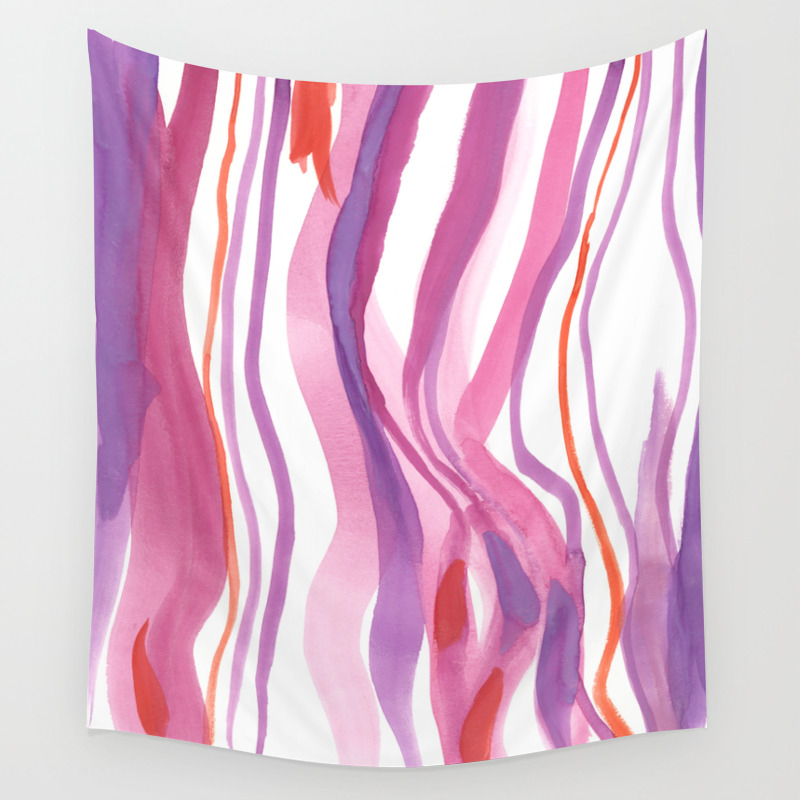 Love Ribbon Abstract Watercolor Painting Pink And Red And Purple