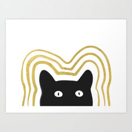 Golden Cat Vibes Art Print