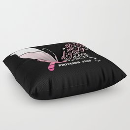 Breast Cancer Awareness Butterfly Floor Pillow