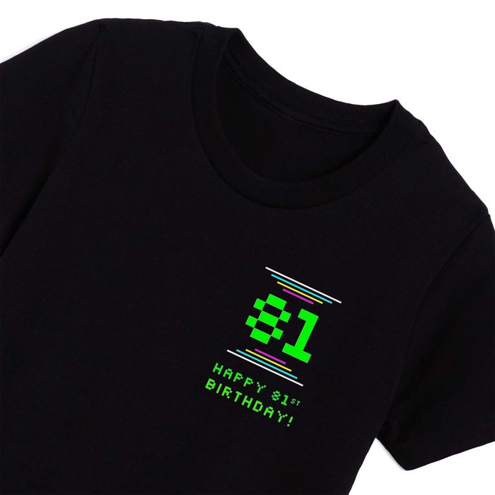 81st Birthday - Nerdy Geeky Pixelated 8-Bit Computing Graphics Inspired Look Kids T Shirt