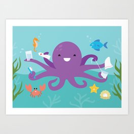 Under the Sea Octopus and Friends Art Print