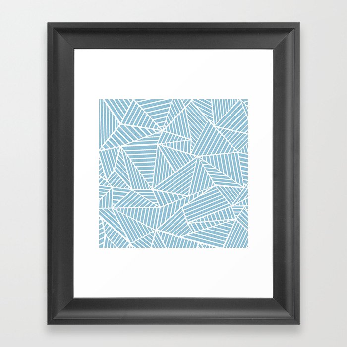 Ab Lines Sky Blue Framed Art Print