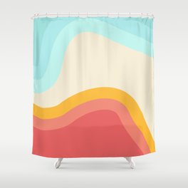 Retro Rainbow Swirls Shower Curtain