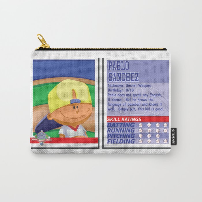 Pablo Sanchez Stat Card Backyard Baseball Carry All Pouch By