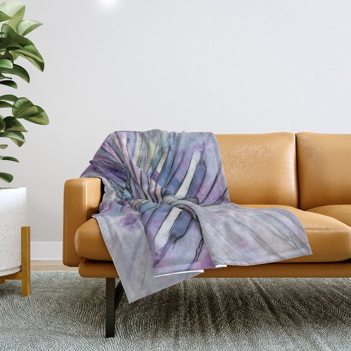 Watercolor ink butterfly Throw Blanket