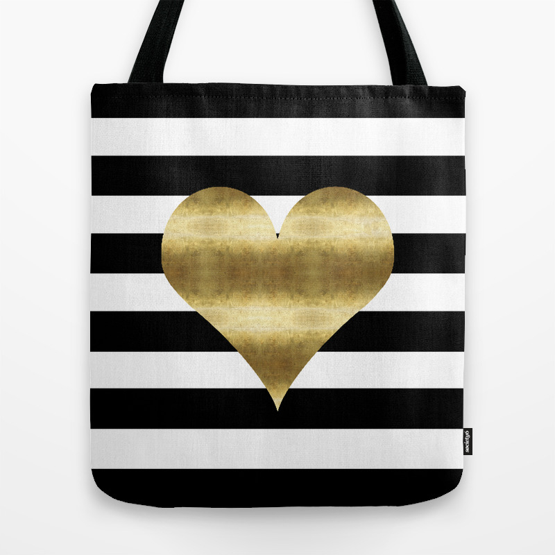 gold heart bag
