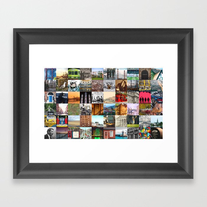 Everything from Dublin - collage of typical images of the city and history Framed Art Print