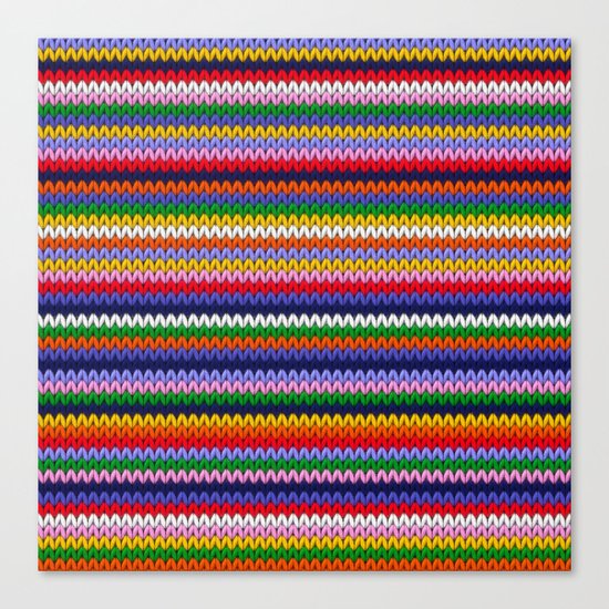 Knitted colorful lines Canvas Print