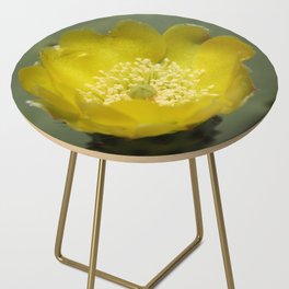 Yellow Cactus Pear Flower Close Up Photography Side Table
