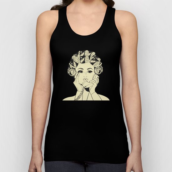 The woman with the curlers Unisex Tank Top