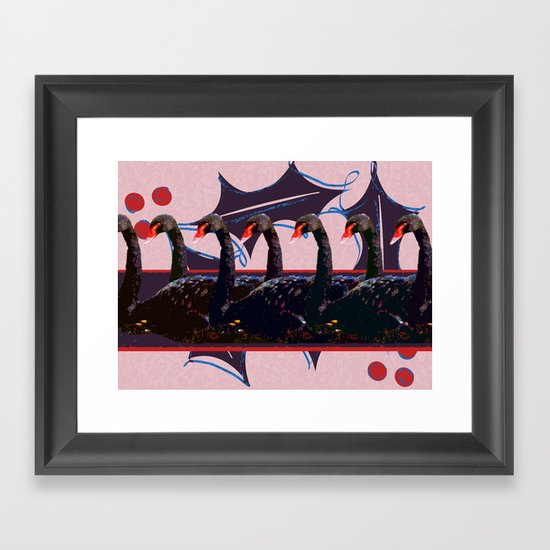 7 Swans-a-Swimming - 12 Days of Christmas Series Framed Art Print