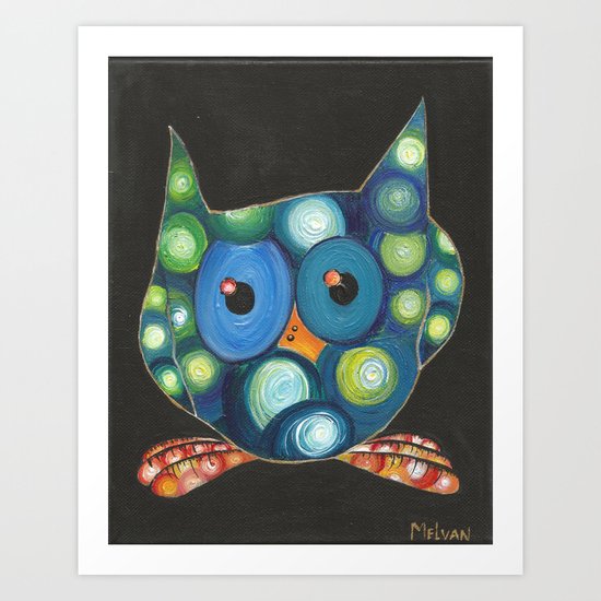 Starry Night Owl Art Print
