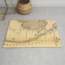 Vintage Map of The Outer Banks (1862) Rug | Vintage 