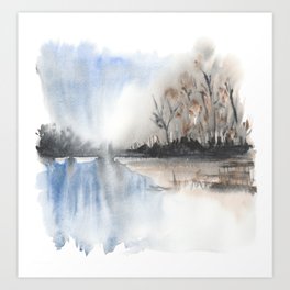 Watercolor Abstract Landscape Art Print