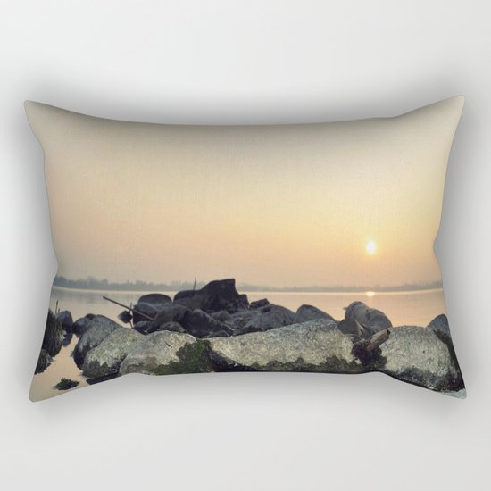 sea stones sunset ### Rectangular Pillow