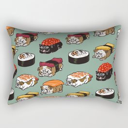 Sushi English Bulldog Rectangular Pillow