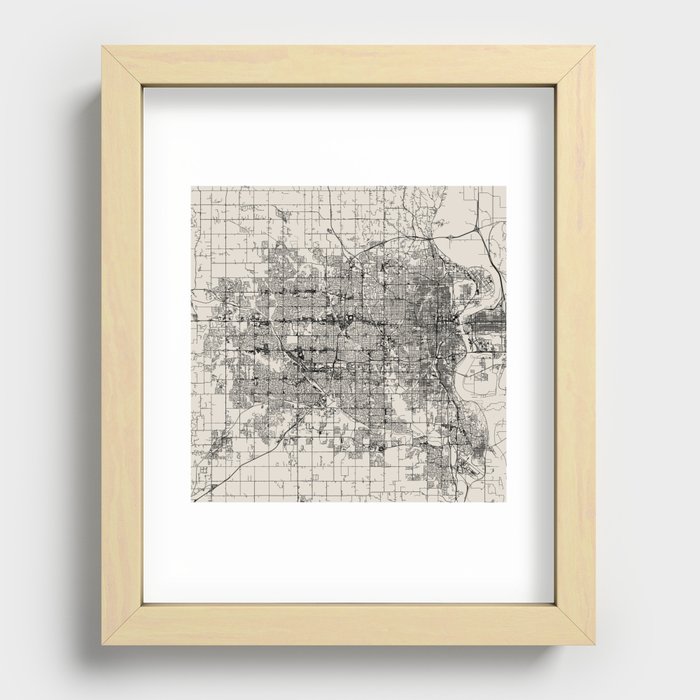 USA - OMAHA. Map Drawing Recessed Framed Print