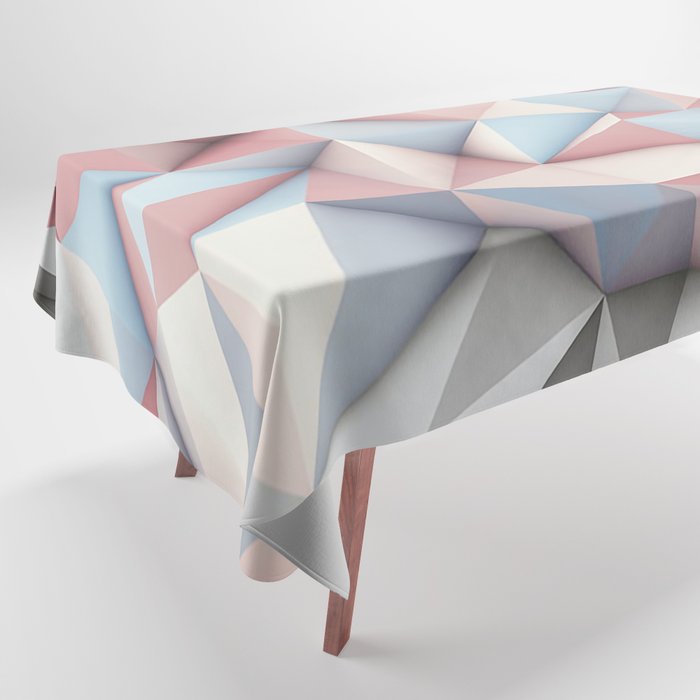 Abstract 3D Geometry Poly Tablecloth