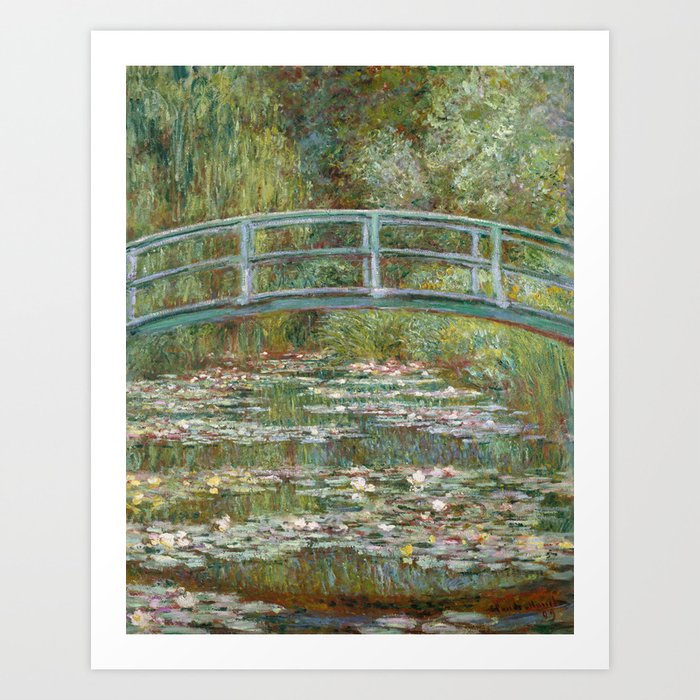 Monet, Water Lilies And Japanese Bridge, 1854 Art Print by Alma Design - SMALL
