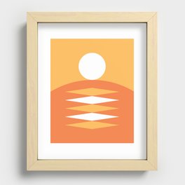 Abstract Geometric Sunrise 15 in Yellow orange Recessed Framed Print