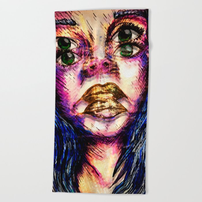 Golden Fantasy Beach Towel