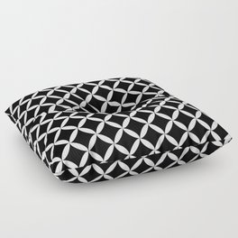 Modern white flower of life mid century geometric shapes 4 Floor Pillow