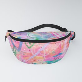 Girly Graffiti with Hearts and Doodles Fanny Pack