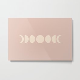 Minimal Moon Phases - Desert Rose Metal Print