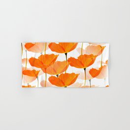 Orange Poppies On A White Background #decor #society6 #buyart Hand & Bath Towel