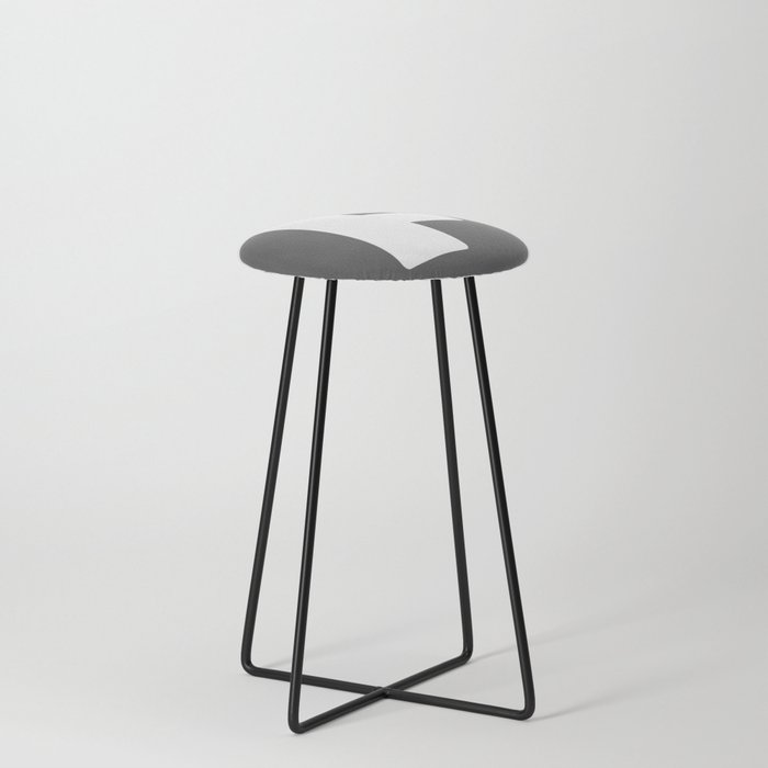 F (White & Grey Letter) Counter Stool