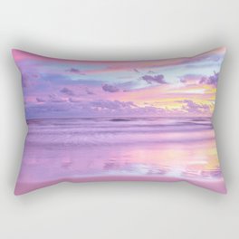 Purple Sky & Beach Rectangular Pillow