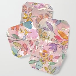 Light Pink Floral Watercolor Coaster