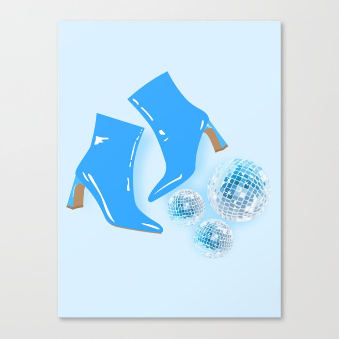 disco boots - baby blue Canvas Print