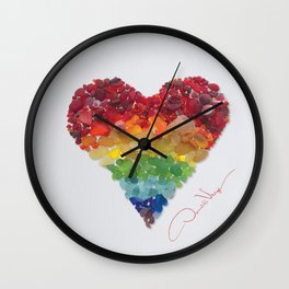 LOVE Sea Glass RAINBOW Heart Mothers’s Day & Birthday Gifts - Donald Verger Wall Clock