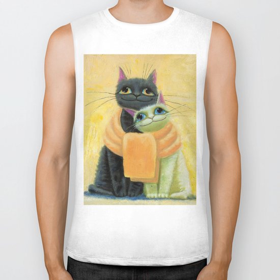 cat play Biker Tank