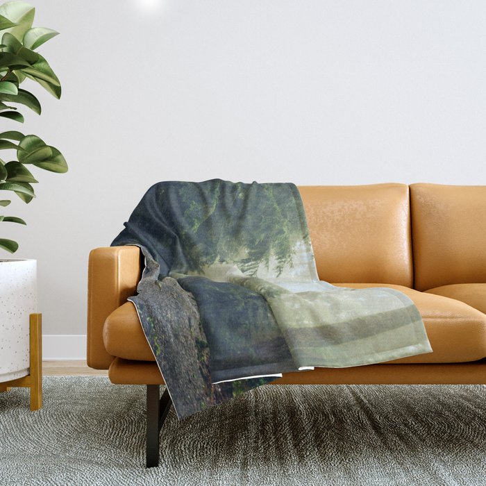 Redwood Forest Adventure - Nature Photography Throw Blanket
