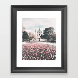 Pink Flowers Vienna Austria Framed Art Print
