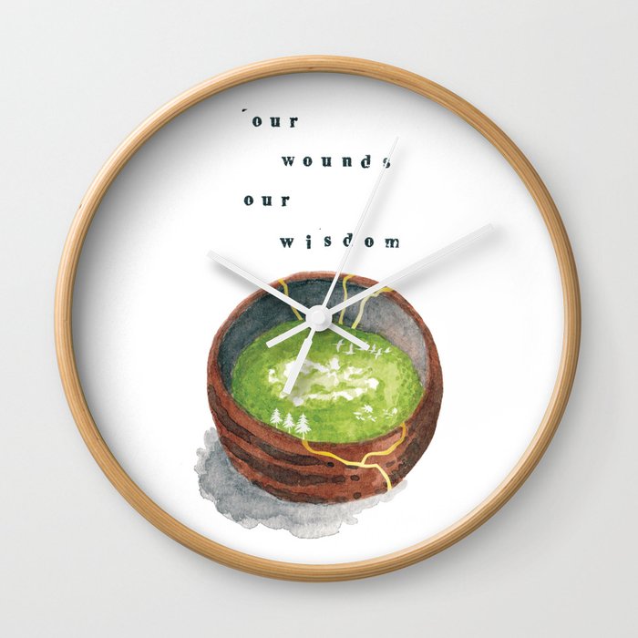 Our Wounds Our Wisdom Kintsugi Tea Bowl Wall Clock