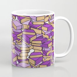 Book Collection in Purple Coffee Mug